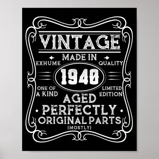 Poster Vintage Fabriqué En 1940 Retro Classic (Devant)