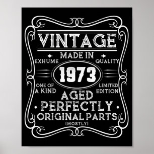 Poster Vintage Fabriqué En 1973 Retro Classic