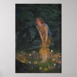 Poster Vintage Fairy Circle, Midsummer Eve Retro