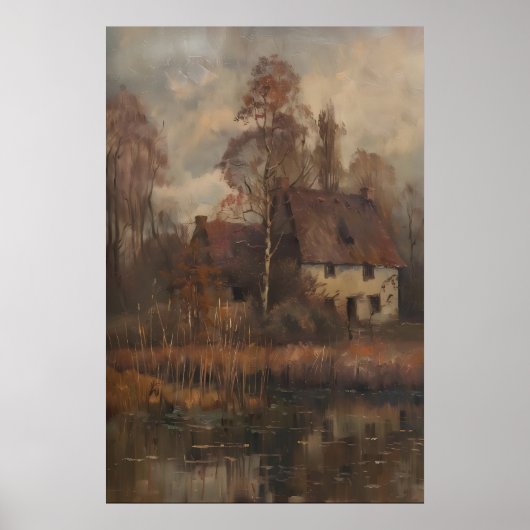 Poster Vintage Fall Landscape Printable Art, Moody (Devant)