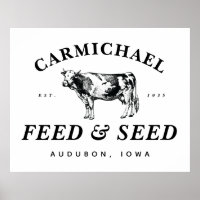 Poster Vintage Farmhouse Style Feed & Seed
