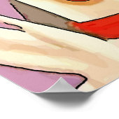 Poster Vintage femme écrevisse Abstraite (Coin)