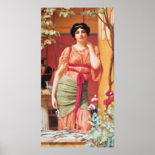 Poster Vintage femme italienne incroyable en robe de cora