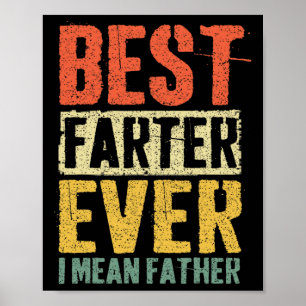Poster Vintage Fête des Pères Papa Meilleur Pétomane du M