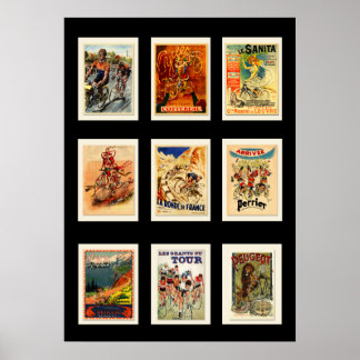 Poster Vintage Fietsen Briefkaarten Collectie 6