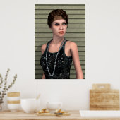 Poster Vintage fille (Cuisine)