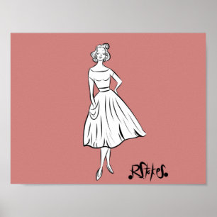 Poster Vintage fille