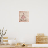 Poster Vintage fille Ballerina dans un Tutu rose (Cuisine)