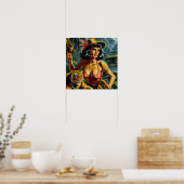 Poster Vintage fille de pâte Jungle (Cuisine)