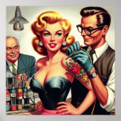 Poster Vintage fille de tatouage (Devant)