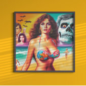 Poster Vintage fille d'été