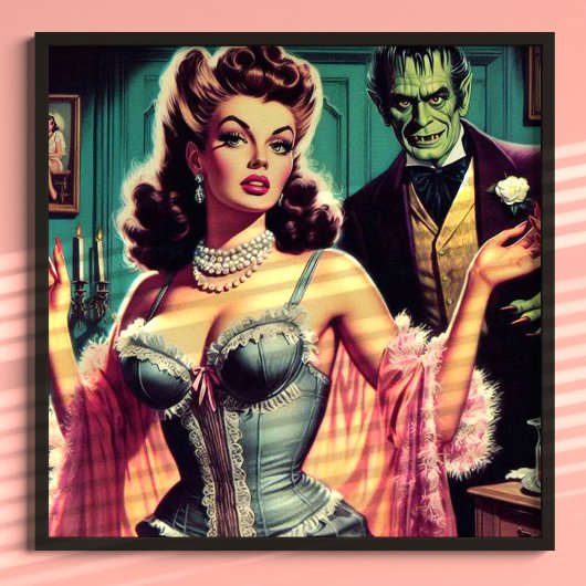 Poster Vintage fille vampire