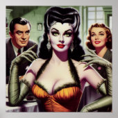 Poster Vintage fille vampire (Devant)