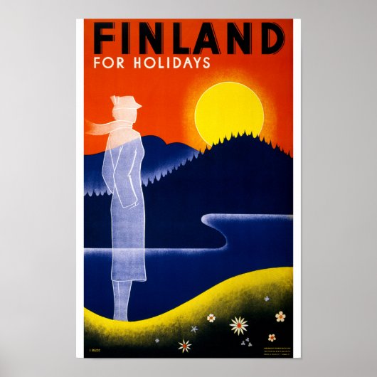 Poster vintage finlandais restauré (Devant)