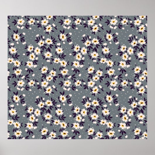 Poster Vintage floral background. Lac de Seamless (Devant)