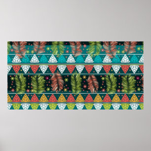 Poster vintage floral ethnique sans couture motif dans do