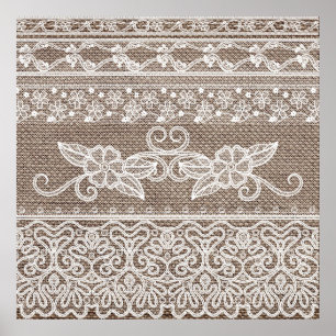 Poster Vintage Floral Lace Art