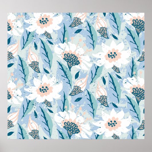 Poster Vintage floral peint à la main (Devant)