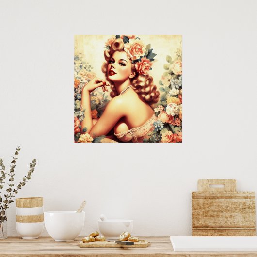 Poster Vintage Florale (Cuisine)