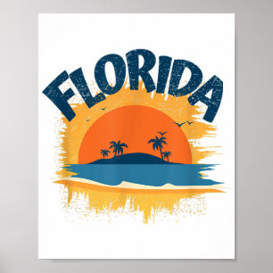 Poster Vintage Florida Retro Tee Design Sunshine