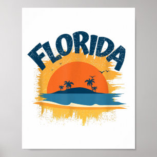 Poster Vintage Florida Retro Tee Design Sunshine