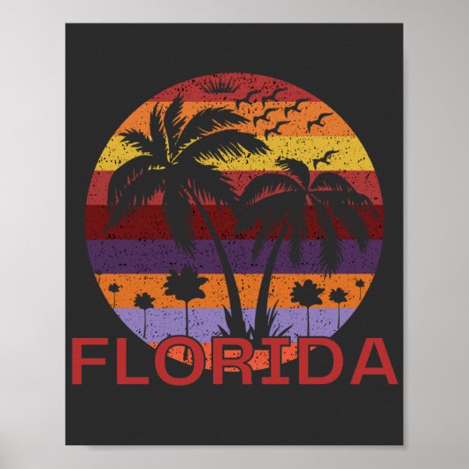 Poster Vintage Floride USA Summer Beach (Devant)