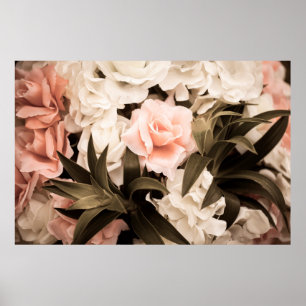Poster Vintage flower background, pastel flower backgroun