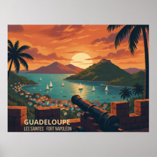 Poster vintage Fort Napoléon – Les Saintes, Guadeloupe