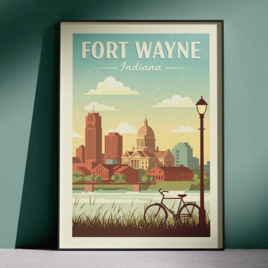 Poster Vintage Fort Wayne Indiana