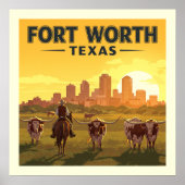 Poster Vintage Fort Worth Texas (Devant)