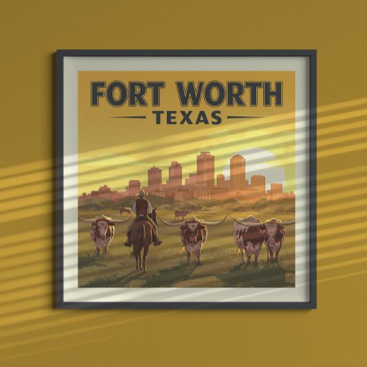 Poster Vintage Fort Worth Texas