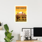 Poster Vintage Fort Worth Texas (Bureau à domicile)