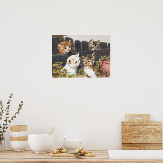 Poster vintage "Four Kittens" (Cuisine)