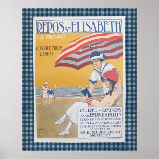 Poster vintage Français Beach Travel (Devant)