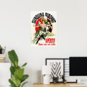 Poster Vintage français belle époque apéritif ad (Bureau à domicile)