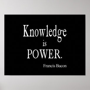 Poster Vintage Francis Bacon Connaissance est Power Quote