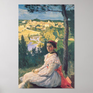 Poster Vintage Frederic Bazille View of the Village