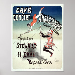 Poster Vintage French Advertising Trapeze Artists 1877