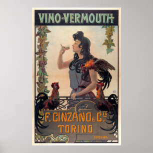 Poster Vintage French Wine Advertisement