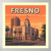 Poster Vintage Fresno Californie (Devant)