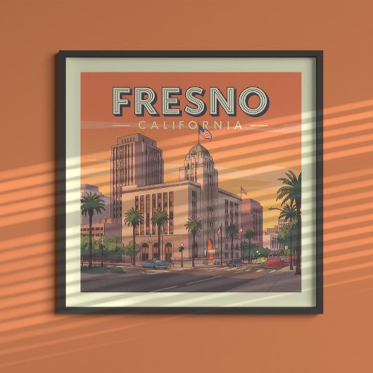 Poster Vintage Fresno Californie