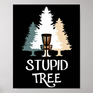 Poster Vintage Frisbee Disque Golf Stupid Tree