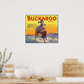 Poster Vintage Fruit Crate Étiquette Art, Pommes Buckaroo (Cuisine)
