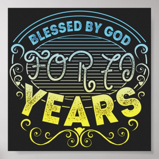 Poster vintage Funny 70 ans dire citation (Devant)