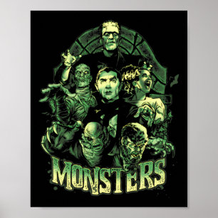 Poster Vintage Funny Monster Mash Frankenstein Horror Mov