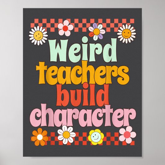 Poster Vintage Funny Retro Motivational Teacher Retro  (Devant)