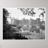 Vintage Galles imprimer, château médiéval de Carna