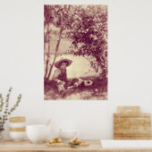 Poster vintage Garçon avec chien au repos (Cuisine)