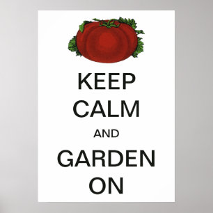 Poster Vintage Garder le calme et le jardin sur la tomate
