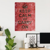 Poster Vintage Gardez Le Calme Et Continuer (Bureau à domicile)